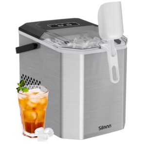 Silonn Commercial Ice Maker Machine, Creates 100lbs in 24H, 33lbs Ice Storage Capacity, Stainless Steel Freestanding Ice Maker with Auto